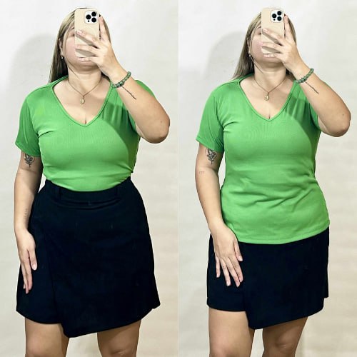 Arspire Fashion Casual Plus Size V-Neck Full Length Knitted Top - Neon Green