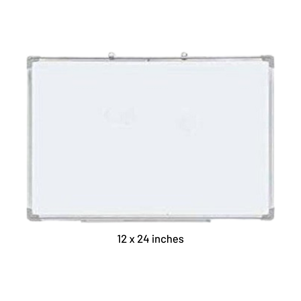 Magnetic Whiteboard 1x2ft 12x24in With Aluminum Frame | Plywood Back | Hooks Holder Corners