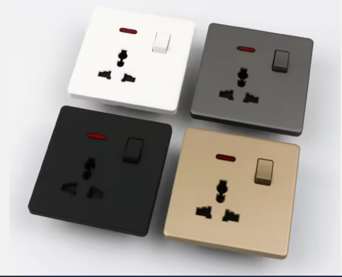 Modern Style Switched 3Pin Outlet Universal Socket
