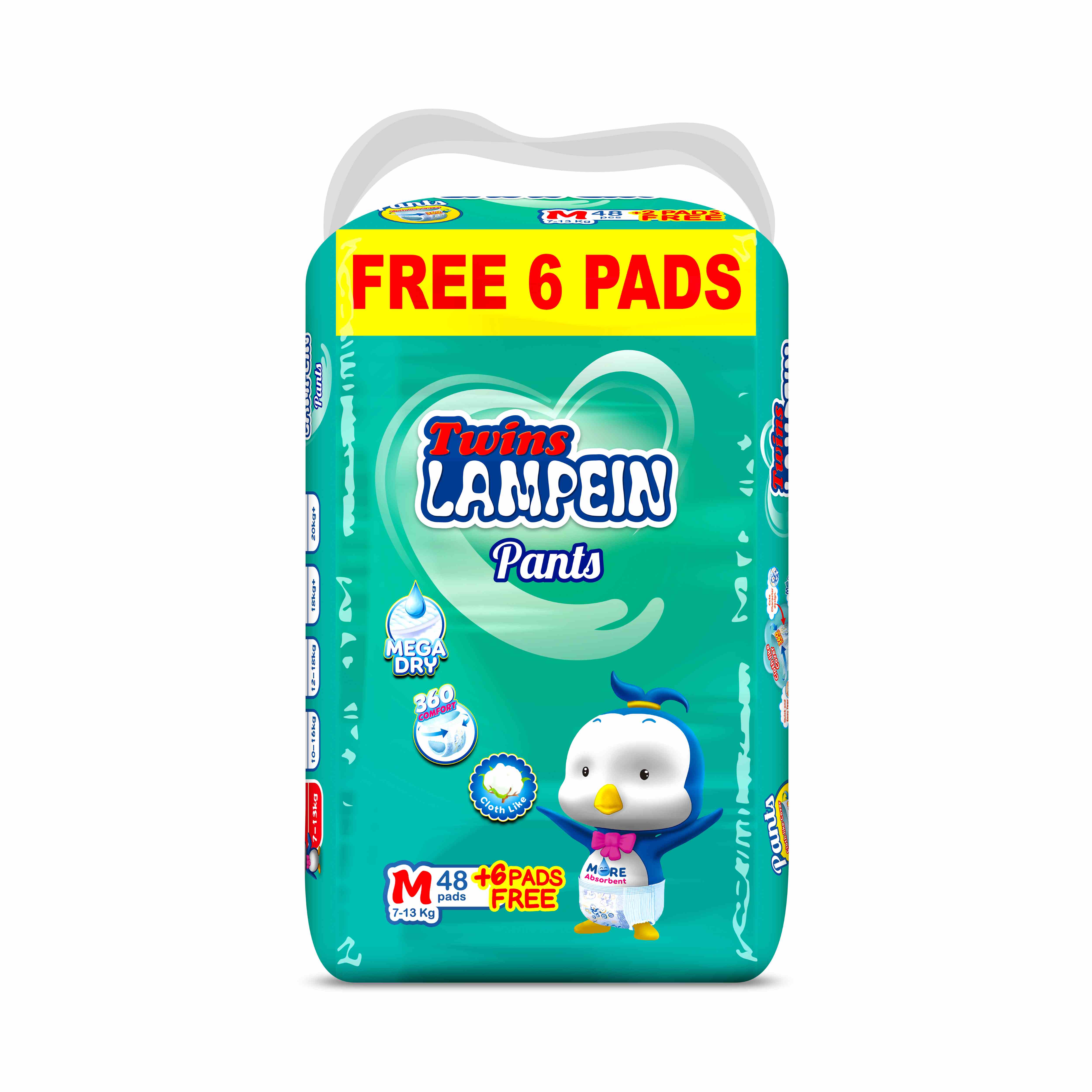 Lampein PANTS Jumbo Pack Medium 48 plus 6 pads free