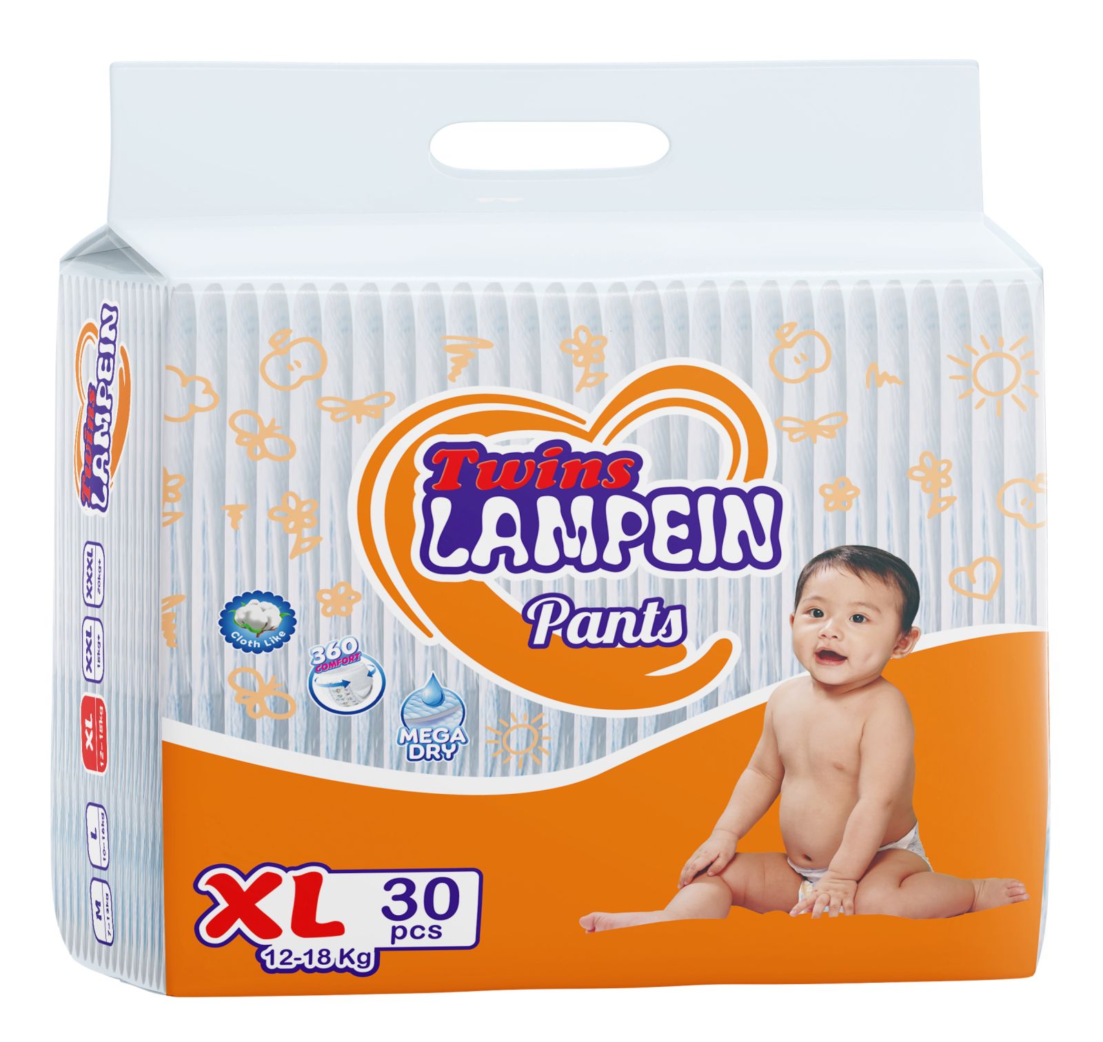 Twins Lampein Baby Diaper Pants Xl x30's