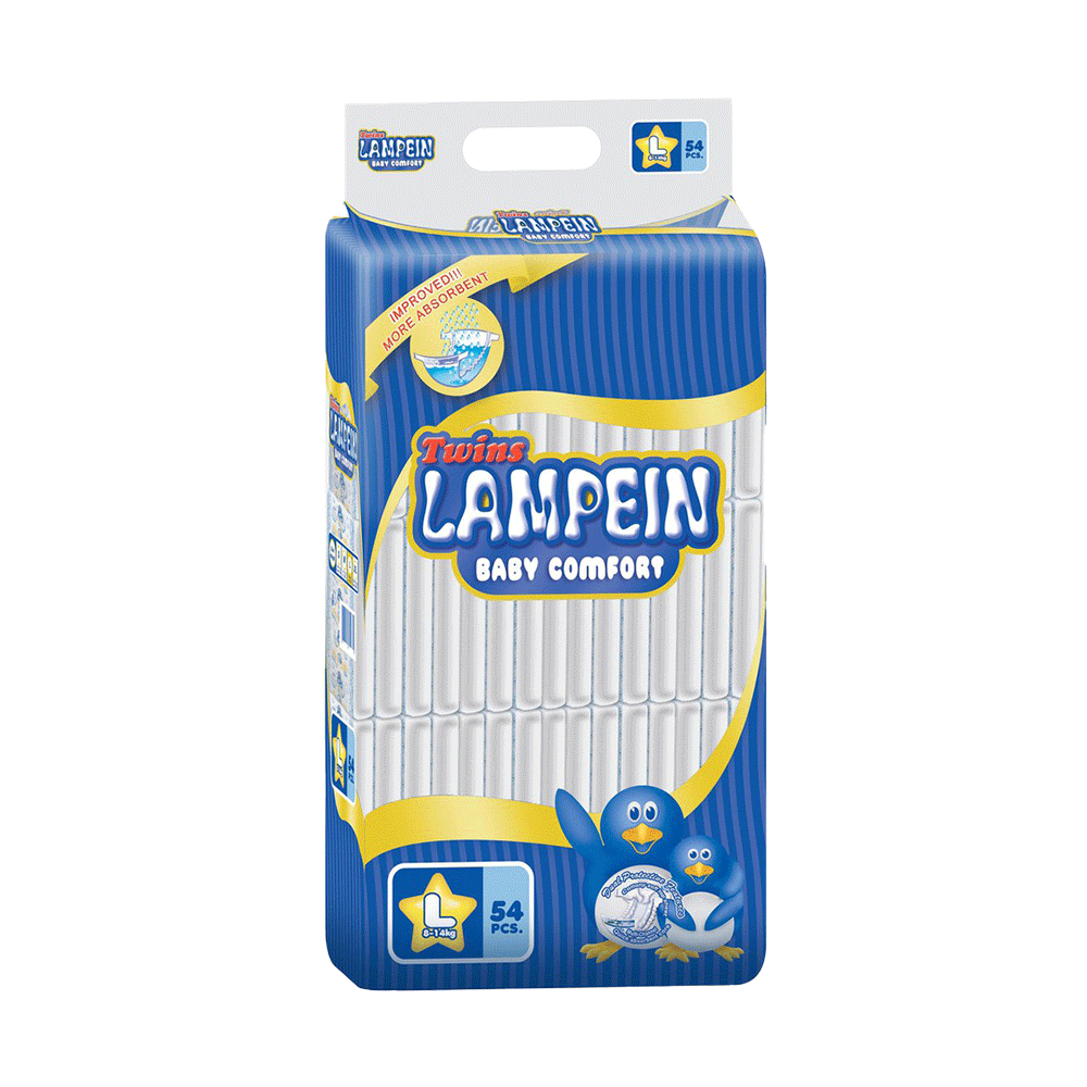 Twins Lampein Baby Diaper Jumbo Pack Large 54's