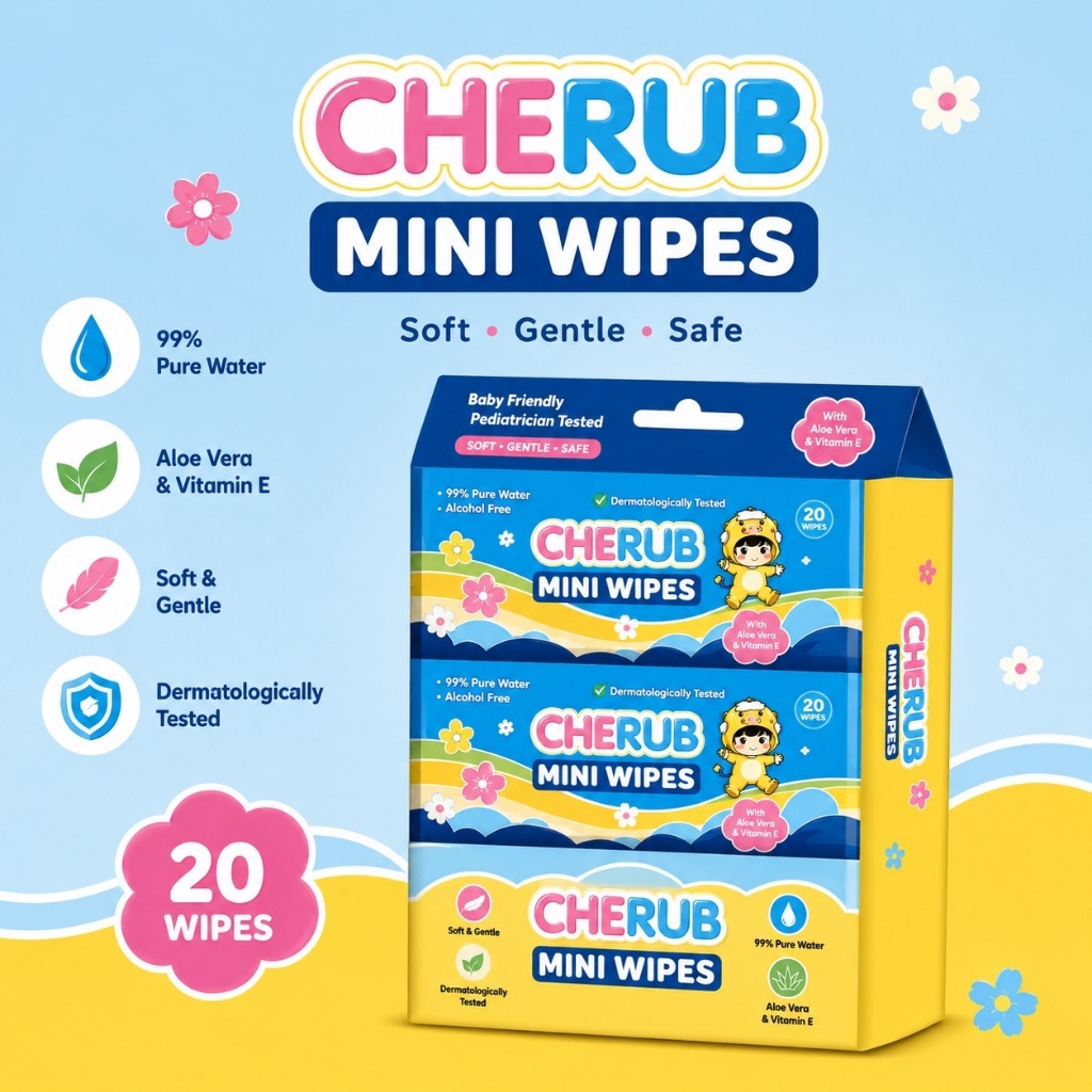 Cherub Mini Wipes Bundle Pack (8's x 6)