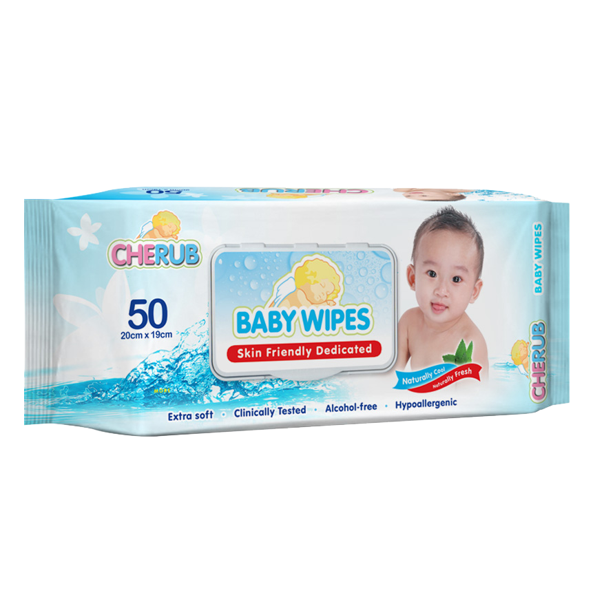 Cherub Baby Wipes 50's