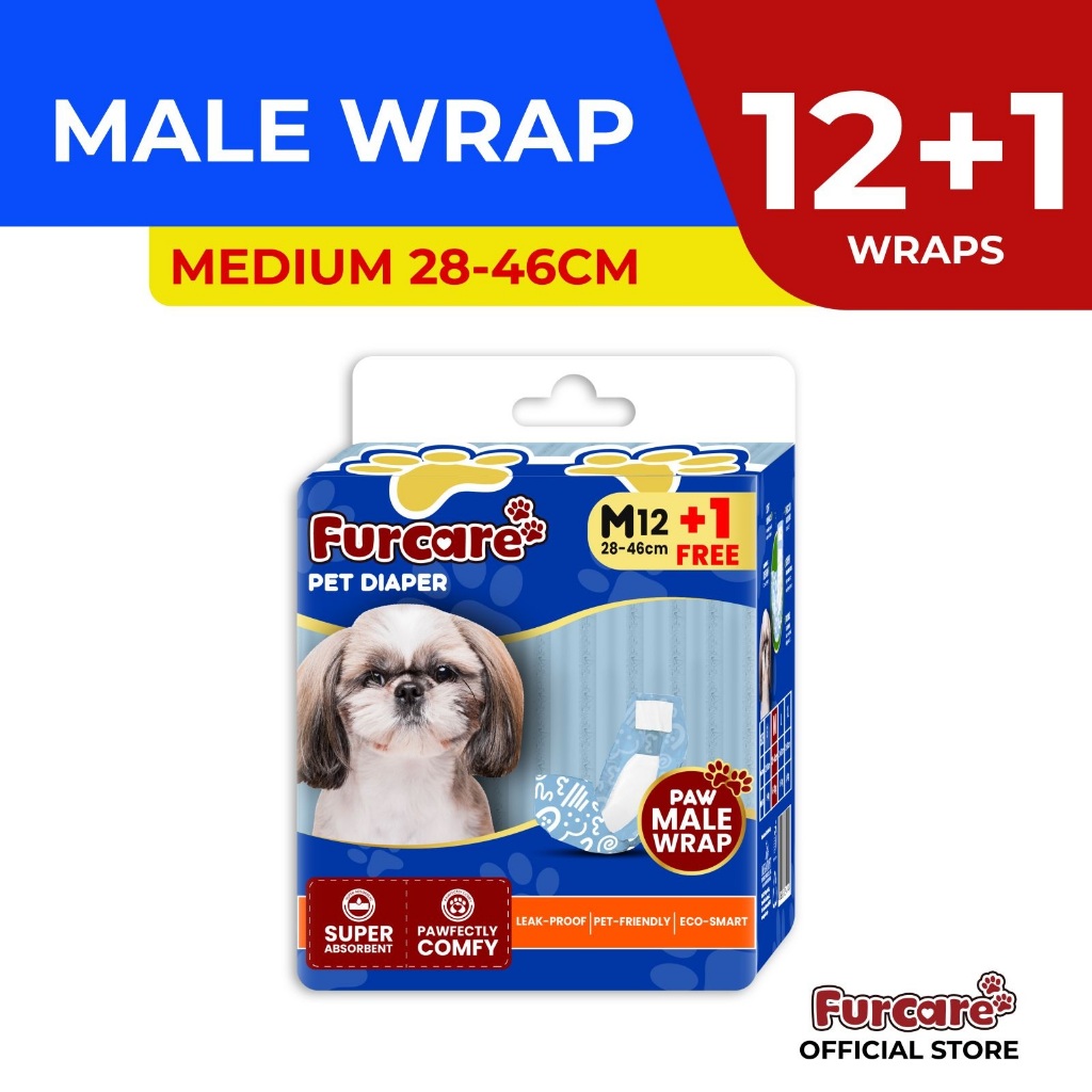 Furcare Male Pet Diaper Wrap Medium 12's + 1
