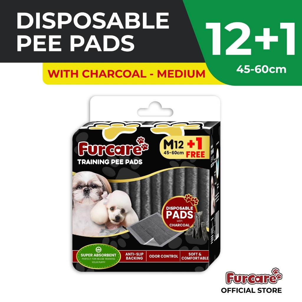 FURCARE, TRAINING PEE PADS WITH CHARCOAL 12'S + 1