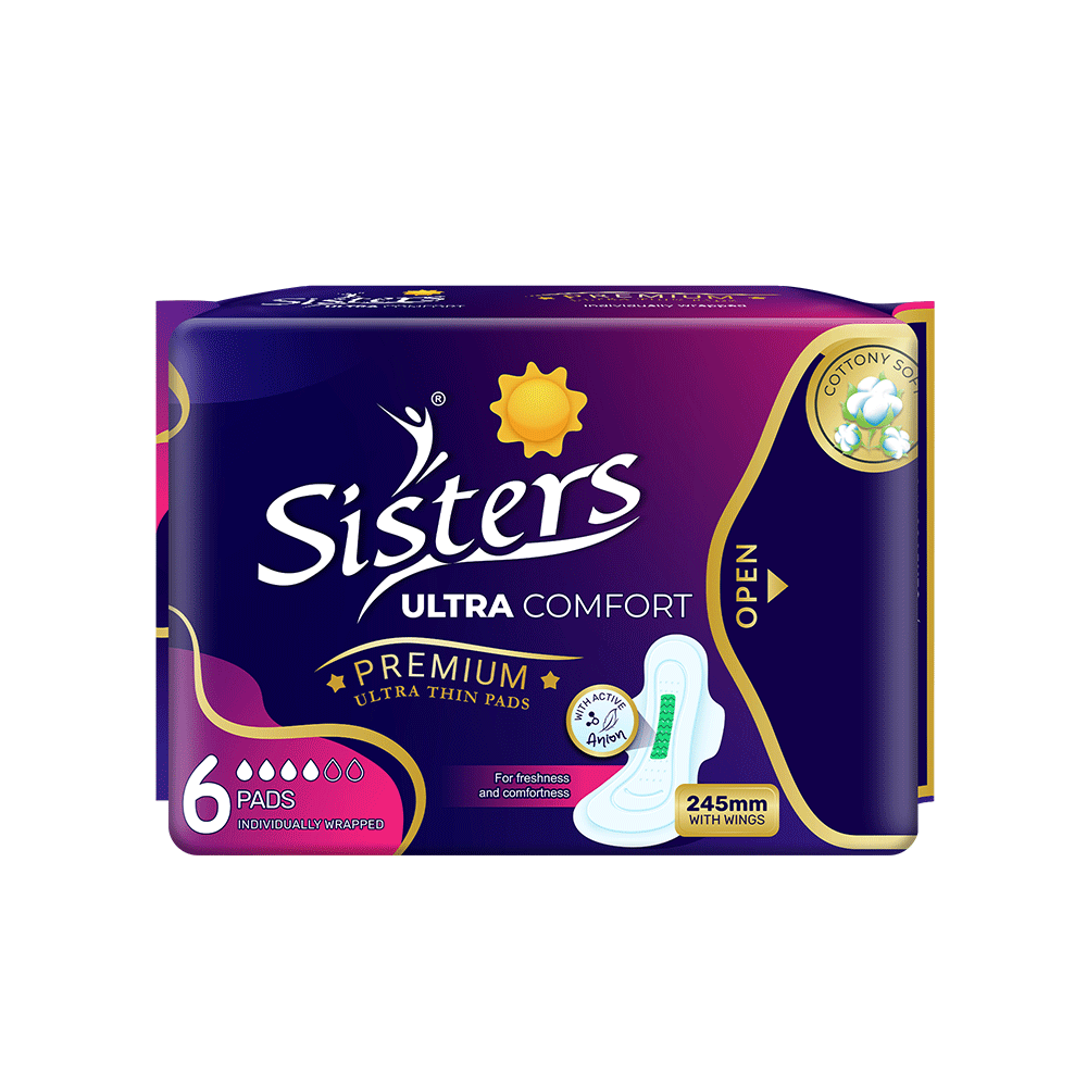 Sisters Ultra Thin Pads with wings 6's Premium