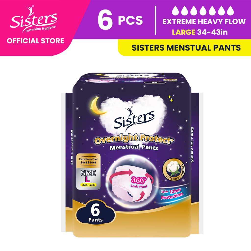 Sisters Overnight Menstrual Pants Larges 6's
