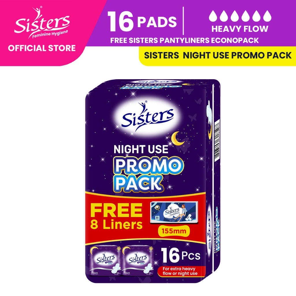 Promo 2 Sisters Net Side Nigth 8's + 1 Pantyliner Econo 8's