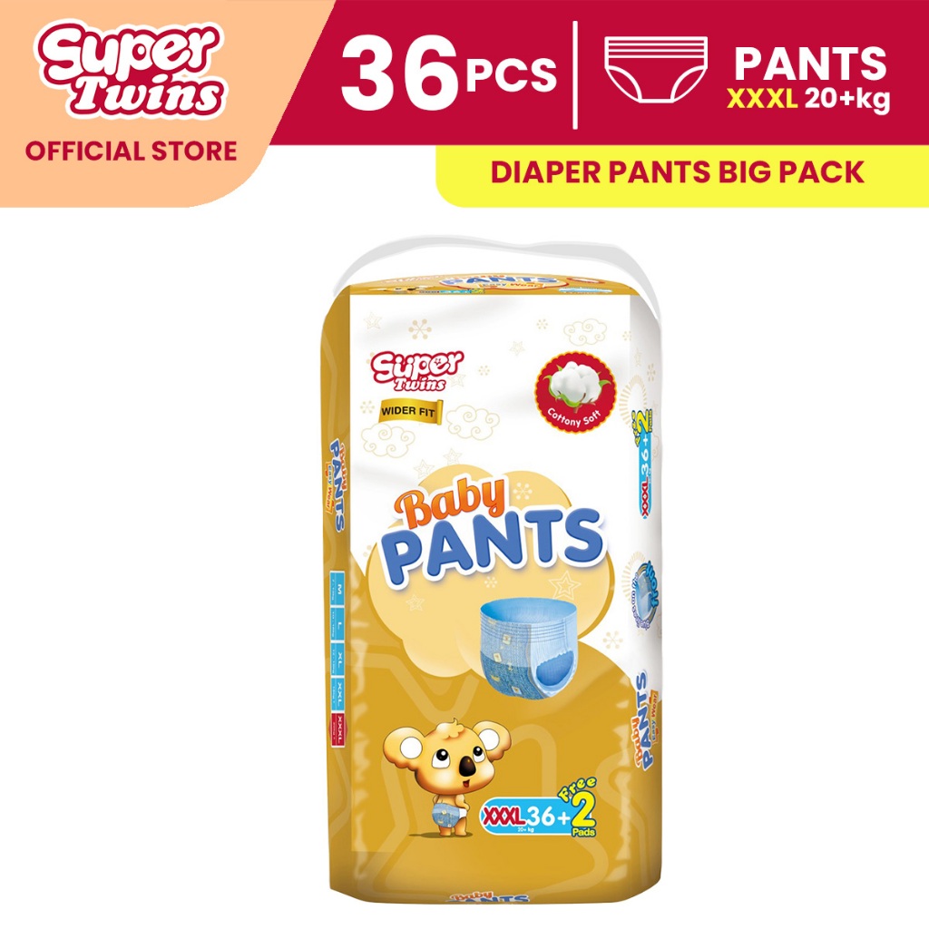 Super Twins Baby Diaper Pants XXXL 36