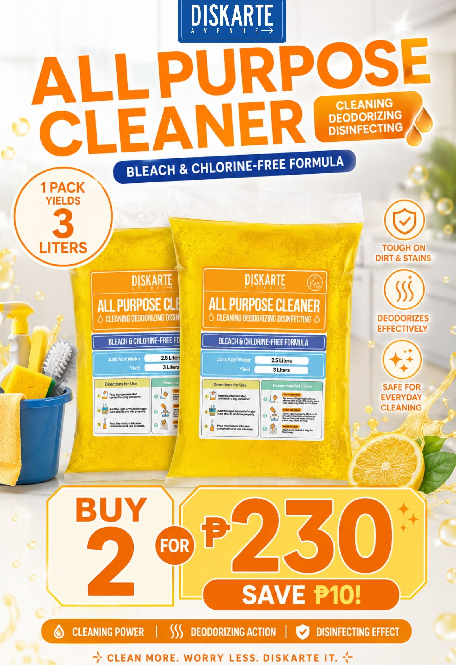 Diskarte Avenue DIY 3 Liters All Purpose Cleaner	BUY 2 BUNDLE