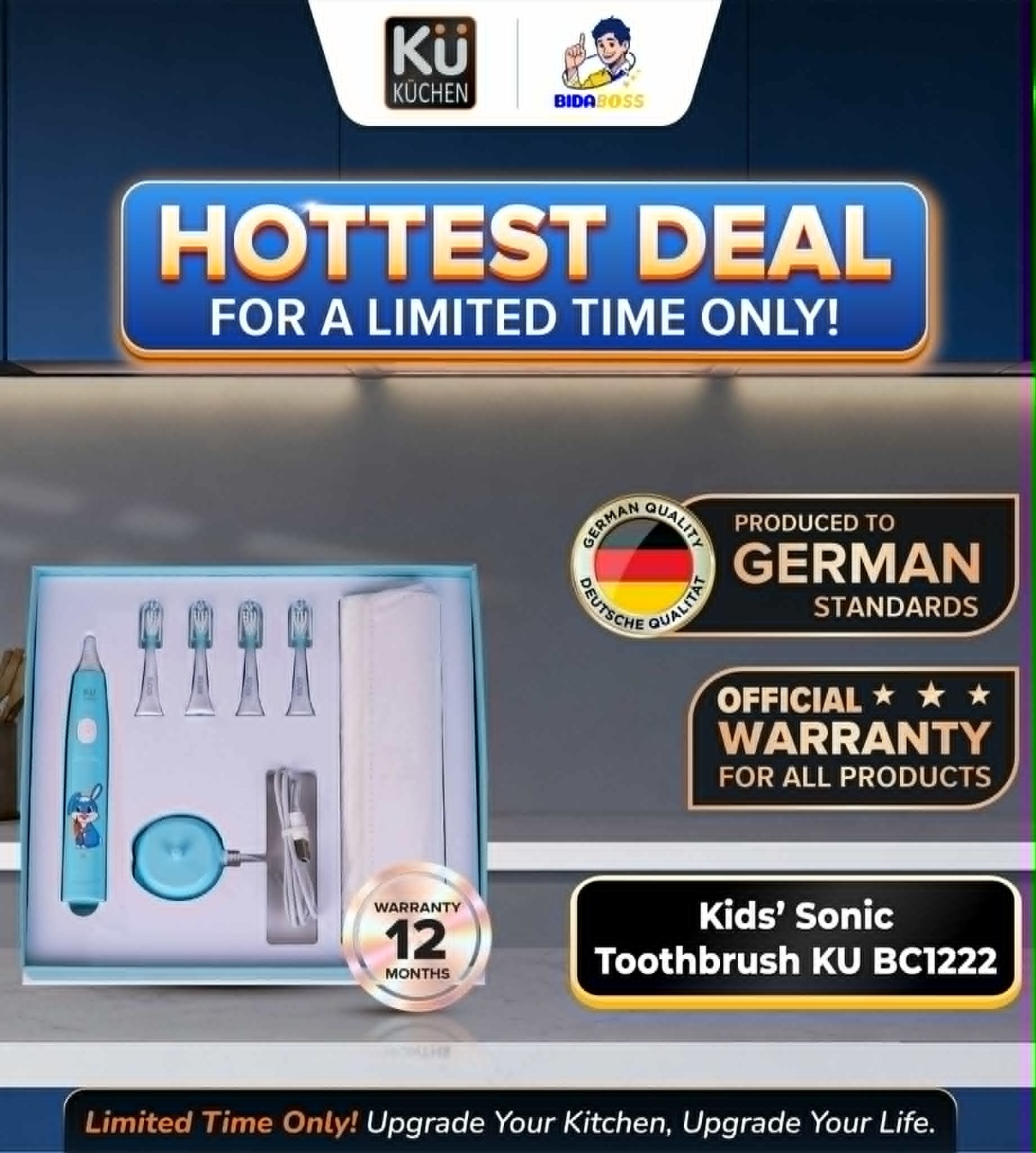 KuKuchen KIDS’ SONIC TOOTHBRUSH KU DIAMOND CLEAN BC1222