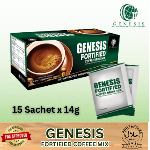 Genesis Fortified Coffee 15 sachet x 14g, FDA Approved