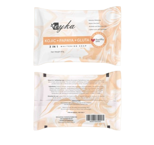 Eyka 3in1 Whitening Soap 60g Pillow Pack with Kojic Papaya Gluta for Healthy Skin - Daily, Body Care