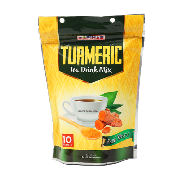 Kopinas Turmeric Tea Drink Mix 80 grams - Natural Beverage for Daily Use - Easy to Mix and Brew - Perfect for Health Enthusiasts - 10 Sachets