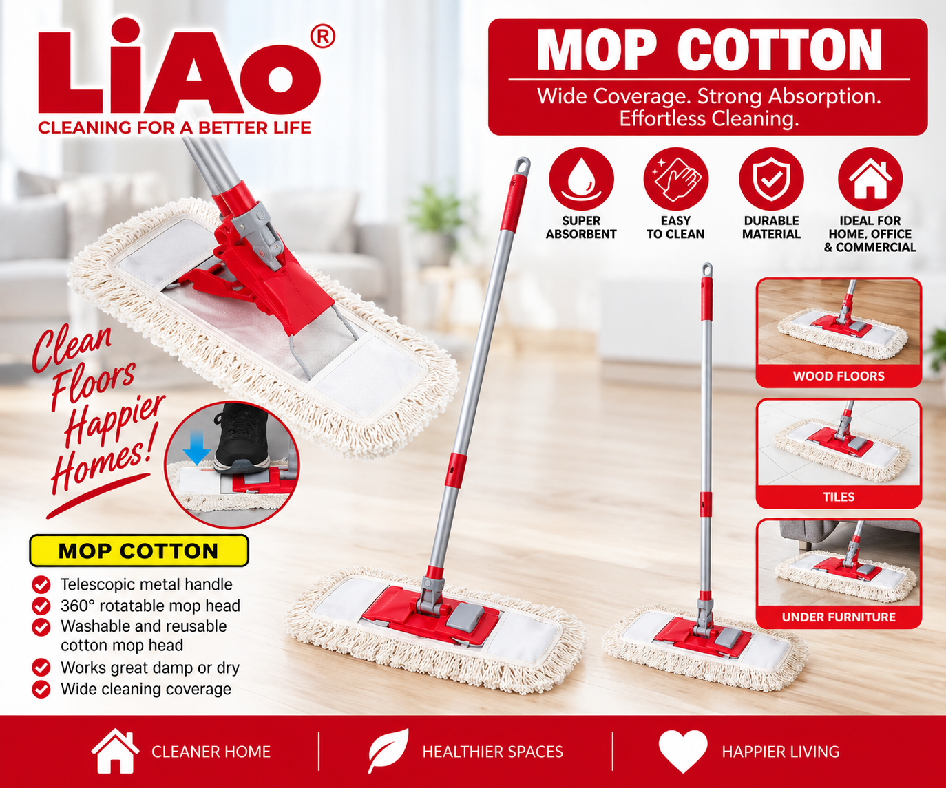 40cm Detachable Cotton Mop