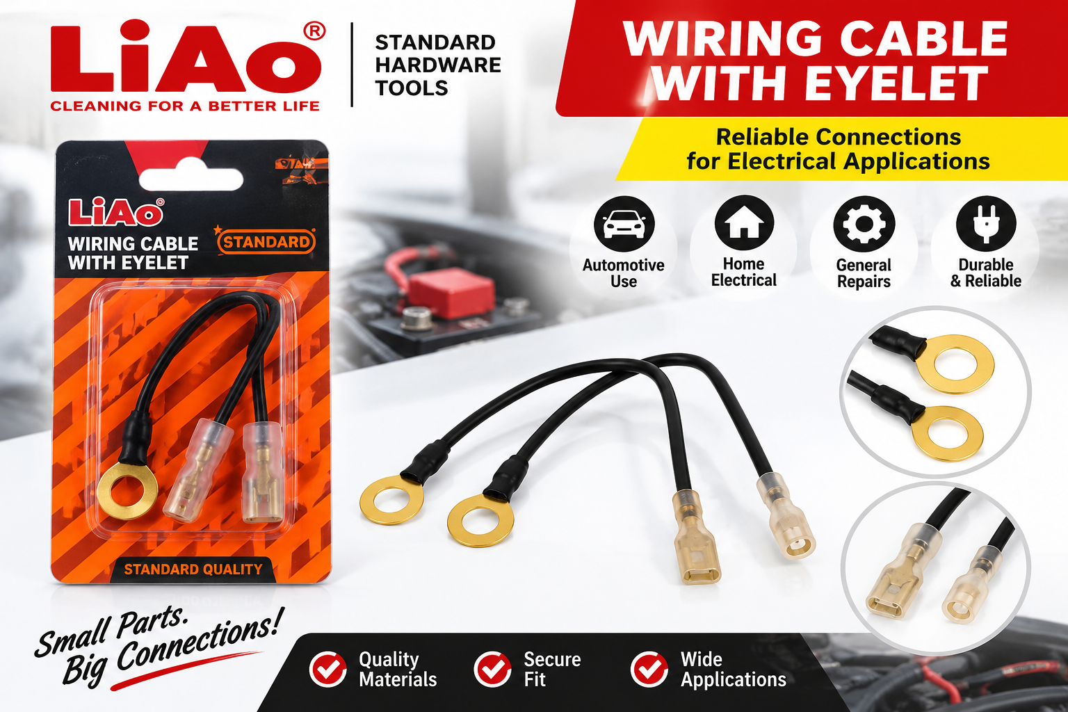 2pcs Cable Wiring with Eyelet