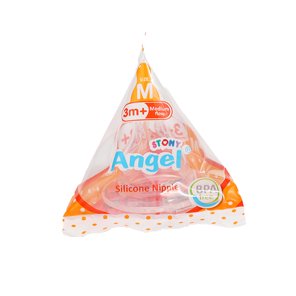 Stony Angel Silicone Nipple Medium for Babies 3 Months+ BPA-Free FDA Approved Anti-Colic Valve System Heat Resistant up to 120°C Made in Thailand