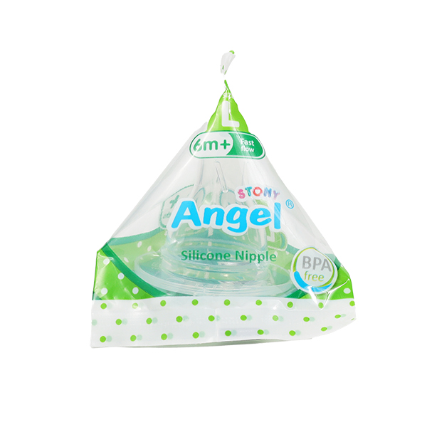 Stony Angel Silicone Nipple Large for Babies 6 Months+ BPA-Free FDA Approved Anti-Colic Valve System Heat Resistant up to 120°C Made in Thailand