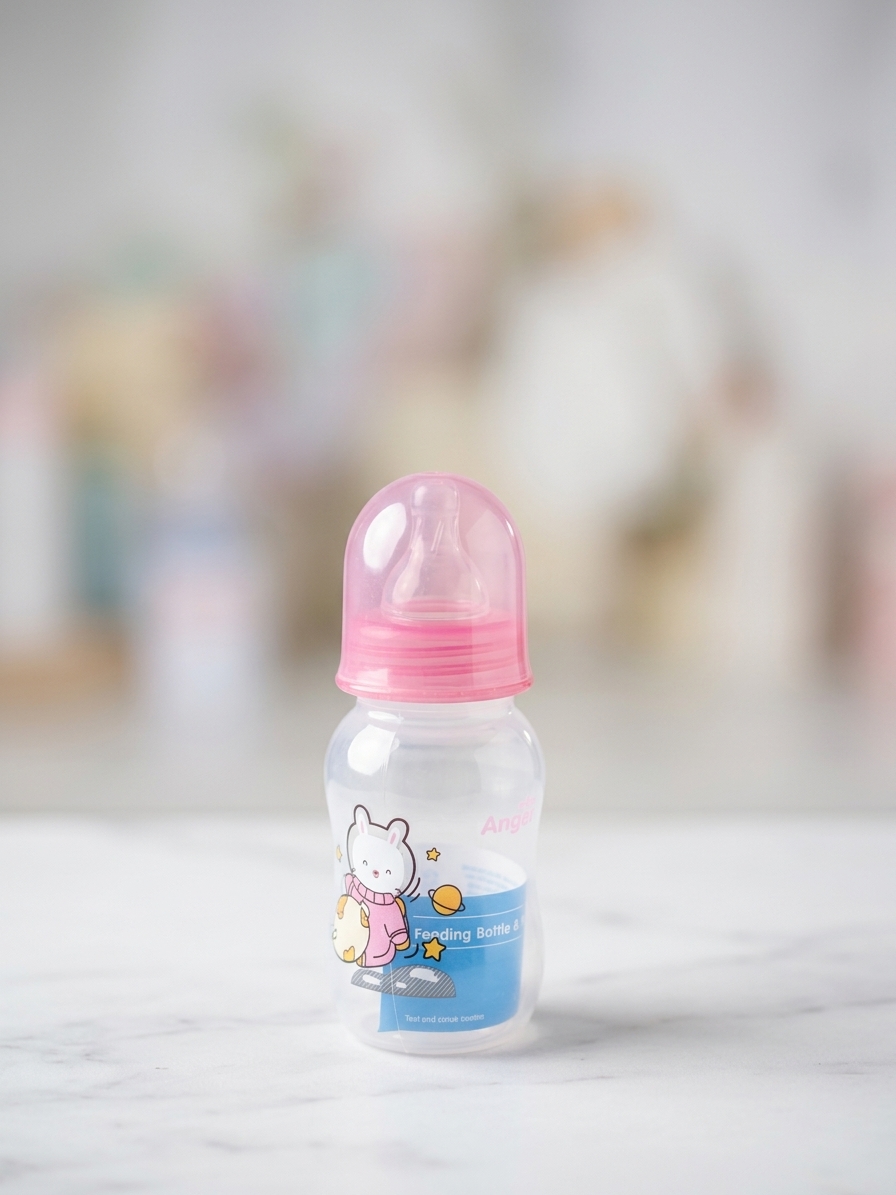 Stony Angel 4oz Feeding Bottle for Babies 3-6 Months BPA-Free Anti-Colic Valve FDA Approved Heat Resistant Up to 120°C Made in Thailand