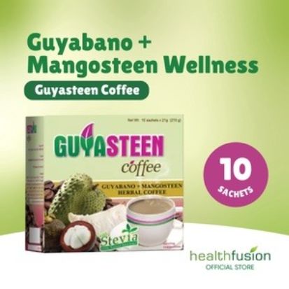 Guyasteen Coffee (1 box of 10 sachets) | Guyabano Mangosteen Herbal Coffee Antioxidant | Stevia