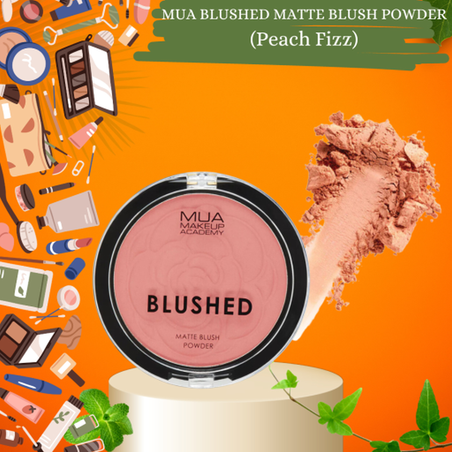 MUA Make Up Academy Blushed Matte Blush Powder (Peach Fizz)