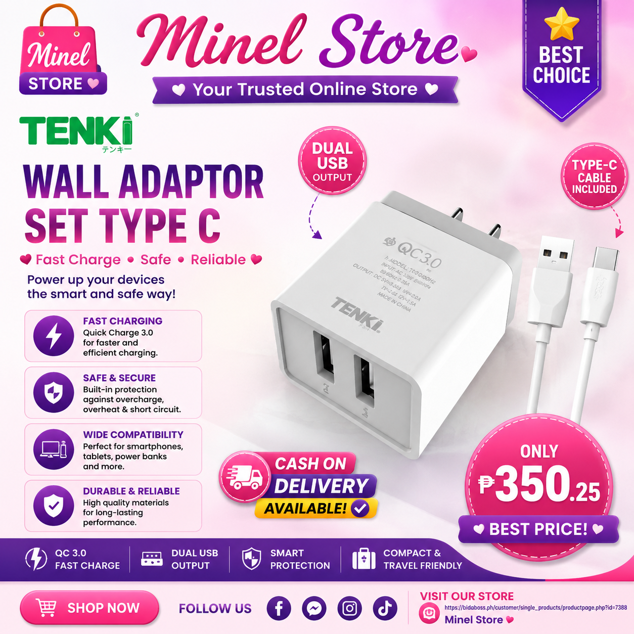Wall Adaptor Set type C