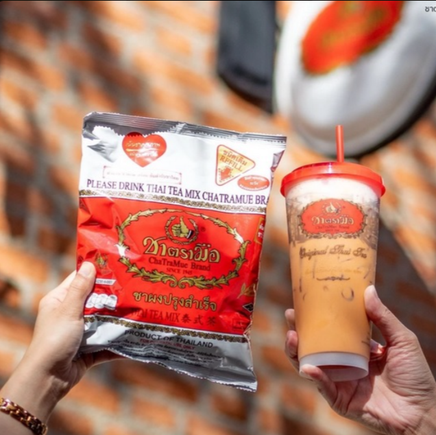 Cha TraMue Original Thai Milk Tea Mix 400g- Authentic Thai Tea Leaves for Hot & Iced Milk Tea (828CH)