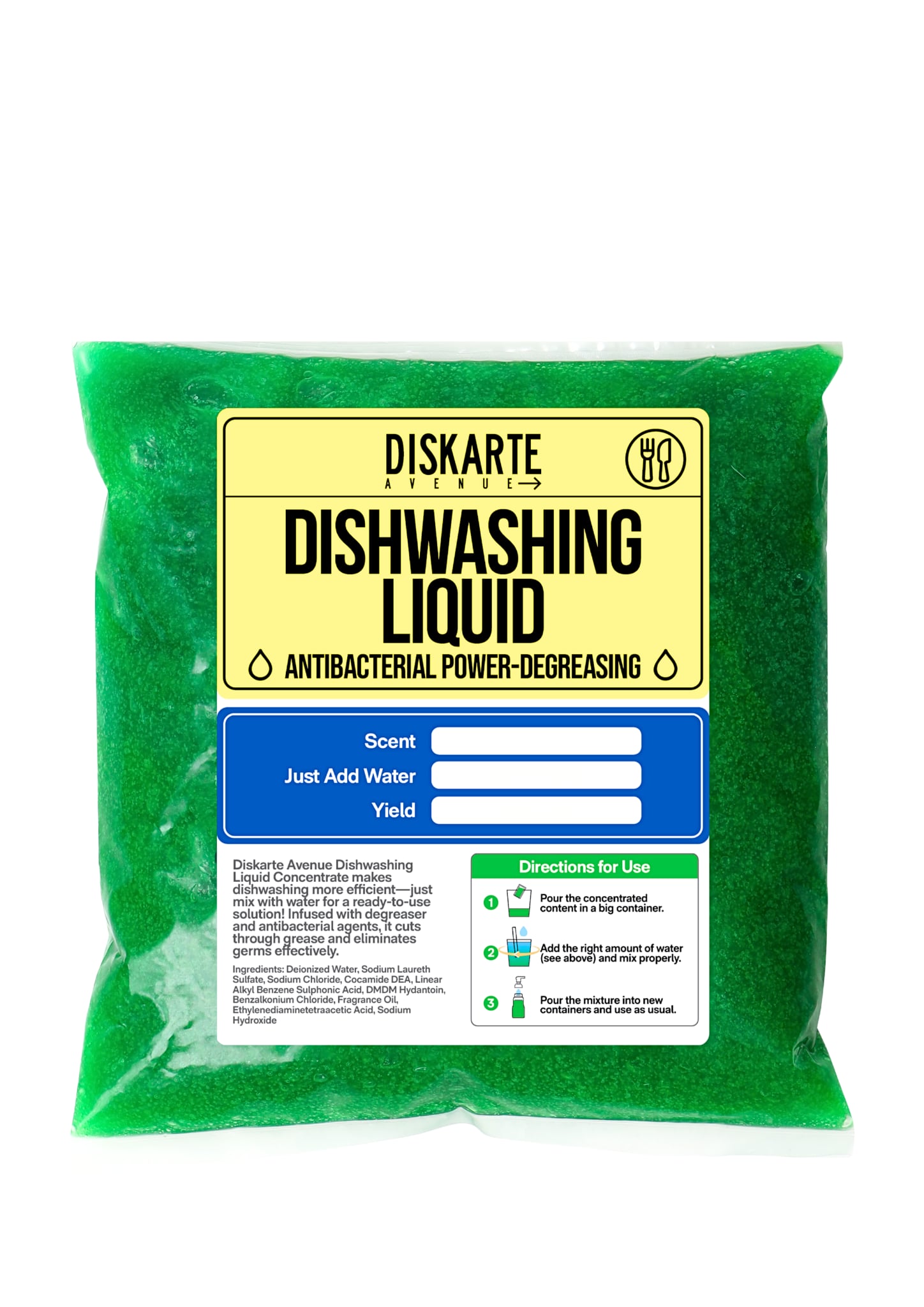 Diskarte Avenue DIY Calamansi Dishwashing Liquid Kit (Makes 3 Liters) CALAMANSI
