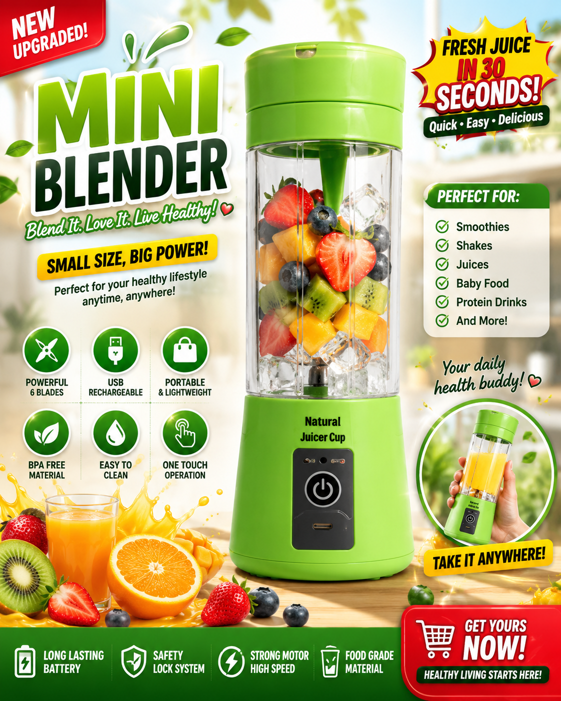 USB Blender Juicer (Green)