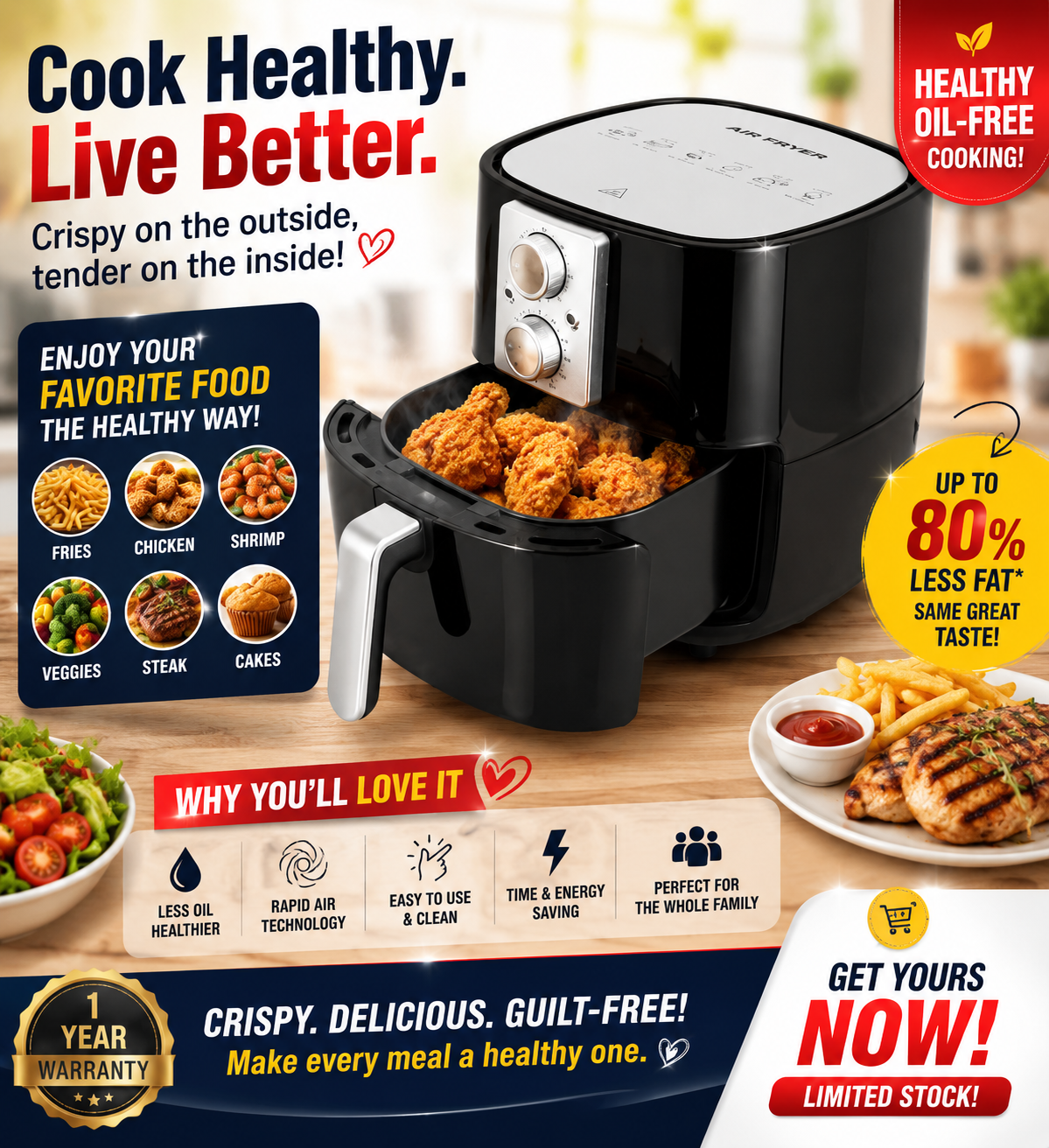 Air Fryer 6L (Black)
