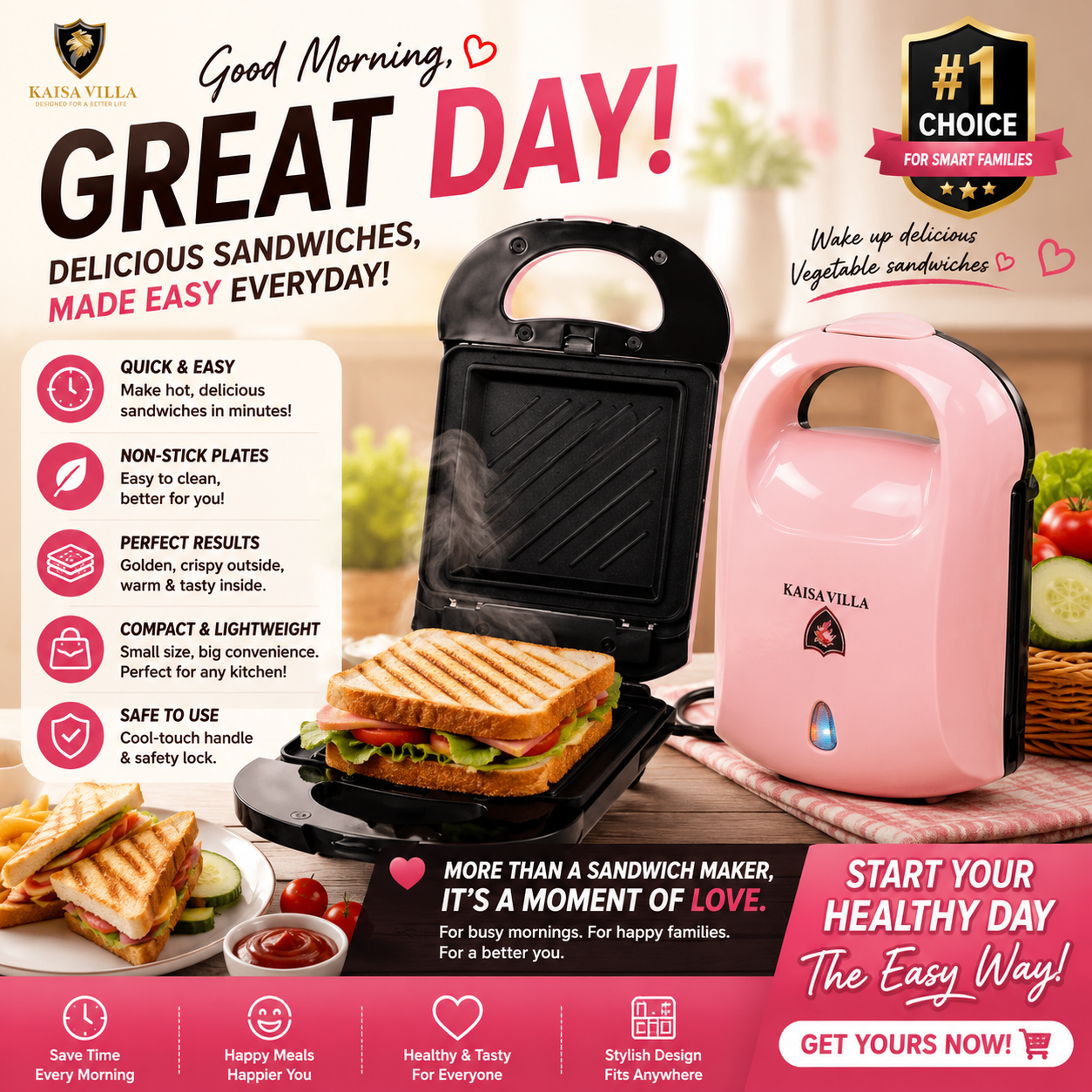 3-in-1 Sandwich Maker