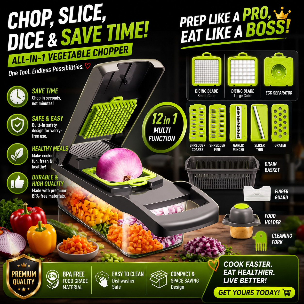 Multi-Function Veggies Slicer 3-in-1