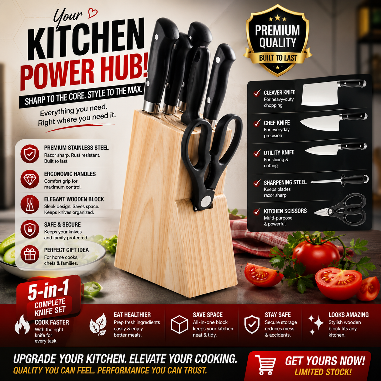 Black Knife Set 5-in-1 Promo