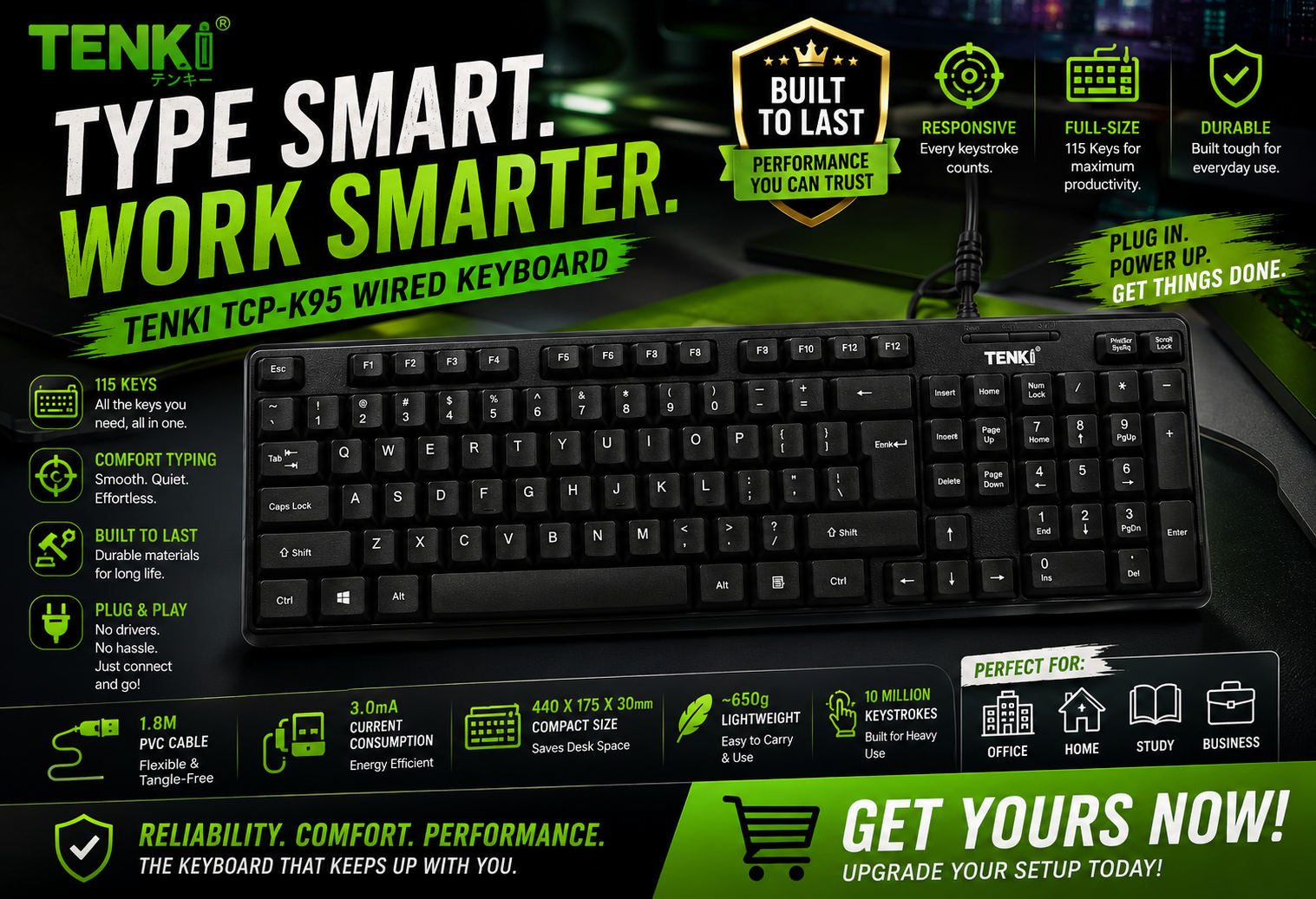 TENKI USB Keyboard (black)