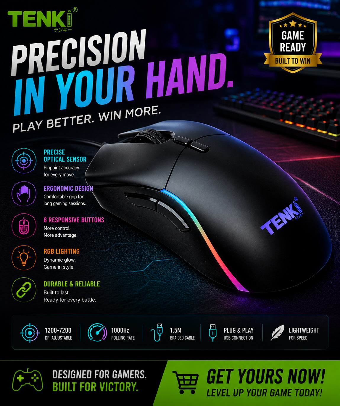 TENKI Gaming USB Mouse