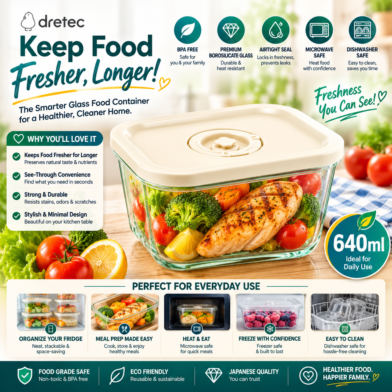 Dretec Food Storage Container Medium 1pc