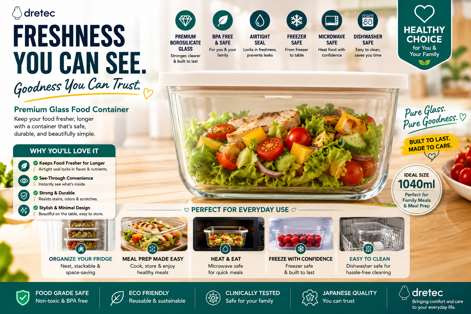 Dretec Food Storage Container Large 1pc