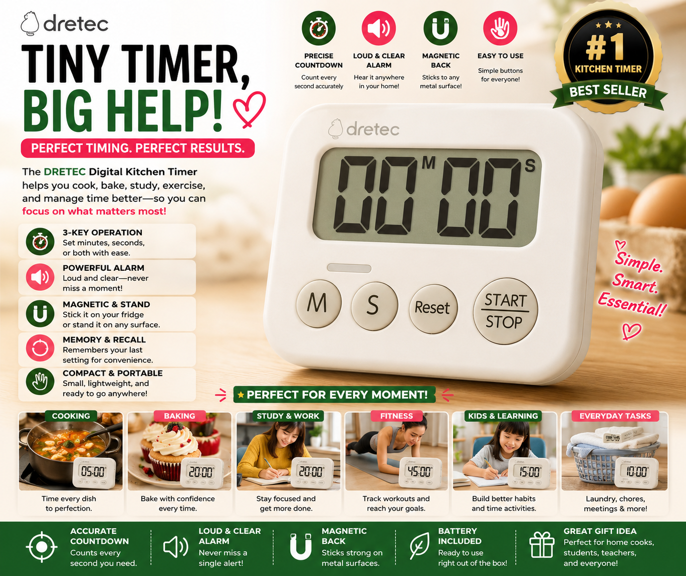 Dretec Kitchen Digital Timer Led