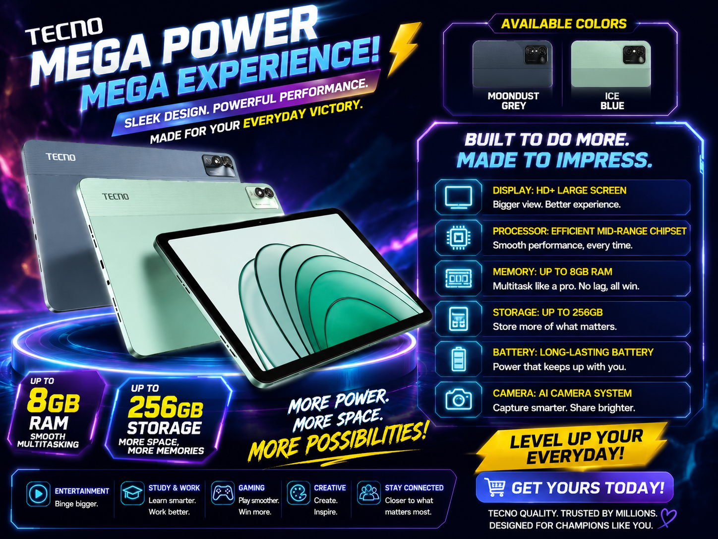 Techno MegaPad LTE SE 256GB+8GB
