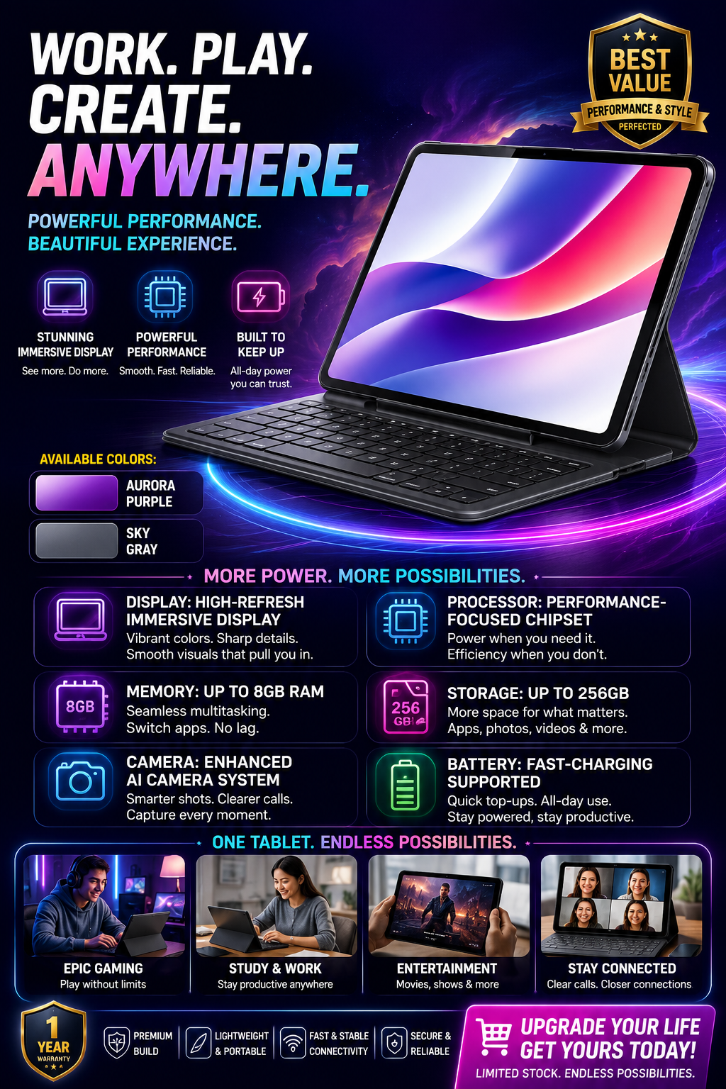 Techno MegaPad LTE PRO 256GB+8GB