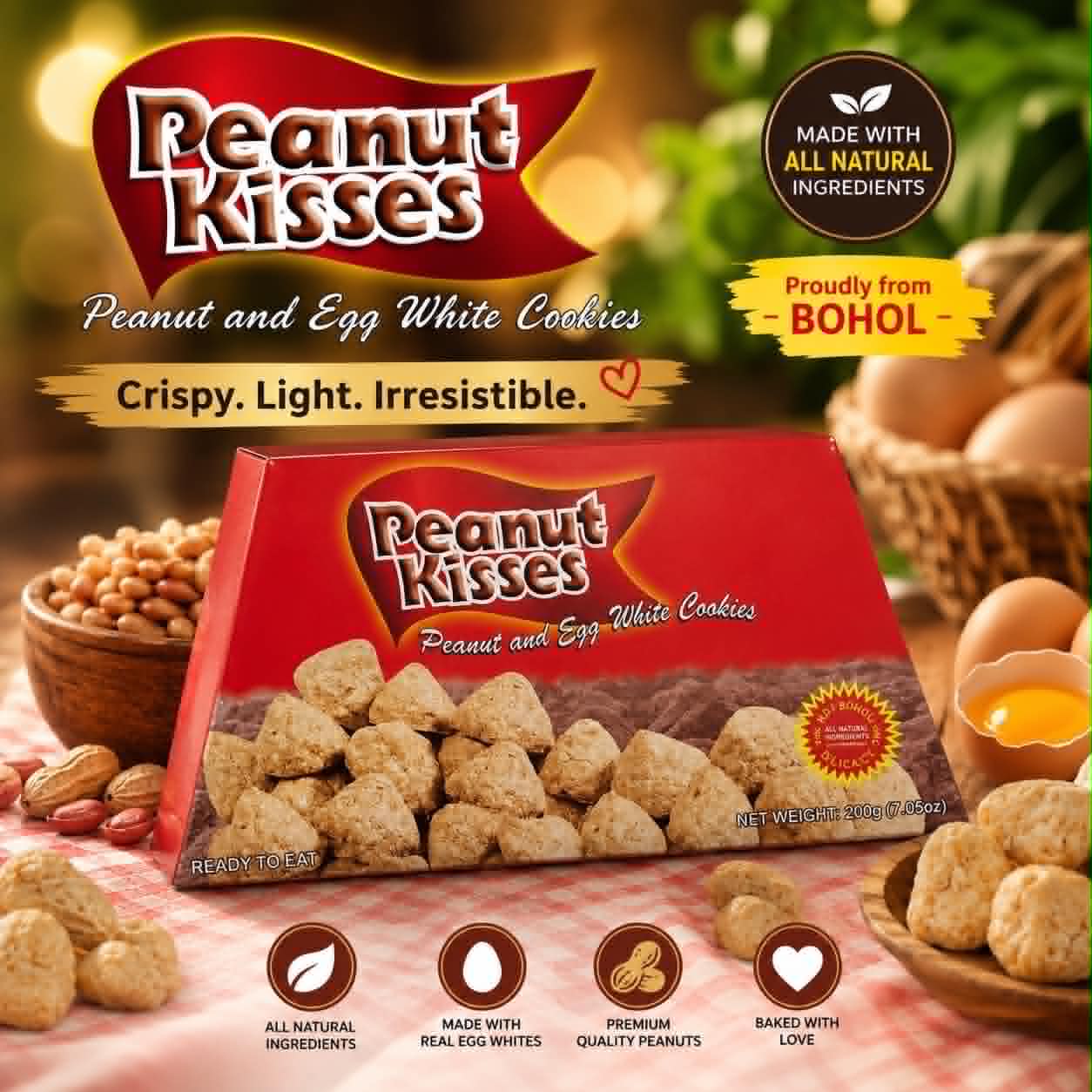 PEANUT KISSES 200 GRAMS J AND J
