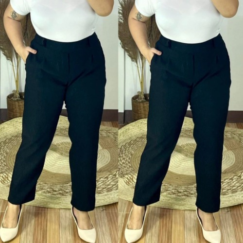 Arspire Fashion Corporate Plus Size High Waist Pull-Up Pants - Black