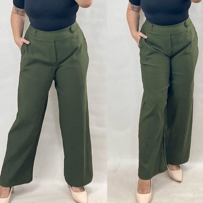 Arspire Fashion Corporate Extra Big Size Classic Straight Cut Pants - Army Green