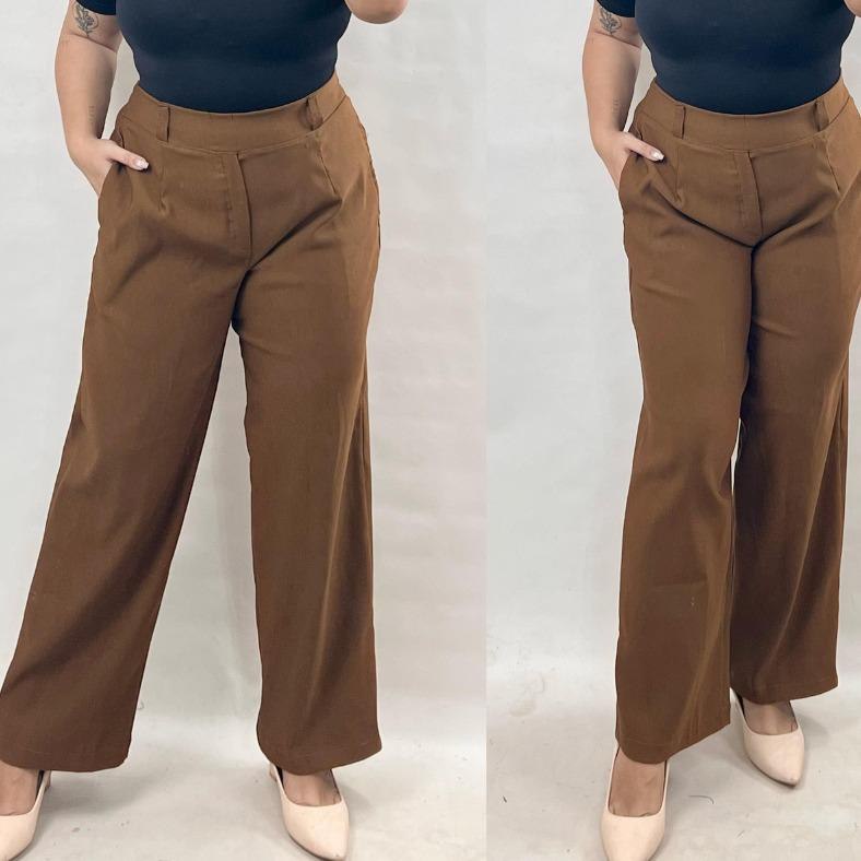 Arspire Fashion Corporate Extra Big Size Classic Straight Cut Pants - Brown