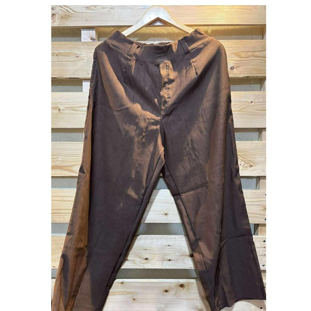 Arspire Fashion Corporate Extra Big Size Classic Straight Cut Pants - Mocha