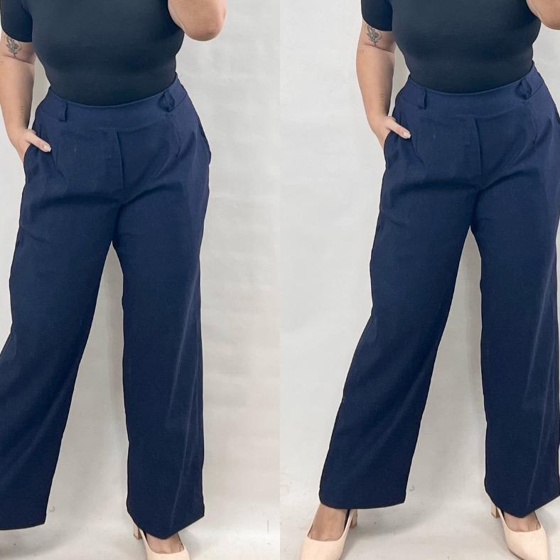 Arspire Fashion Corporate Extra Big Size Classic Straight Cut Pants - Navy Blue