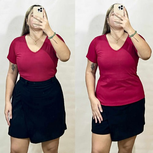 Arspire Fashion Casual Plus Size V-Neck Full Length Knitted Top - Maroon