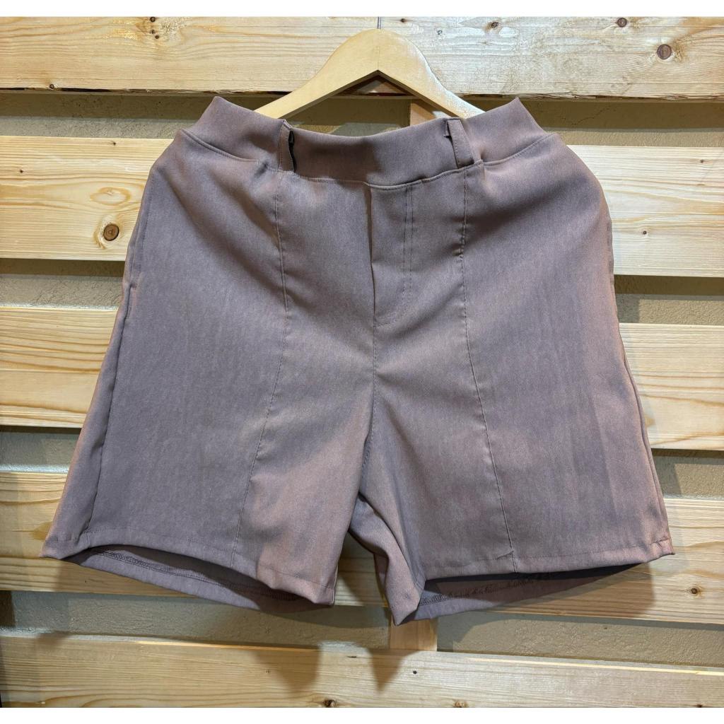 Casual Plus Size Pull-Up Crotch Summer Woven Short - Taupe