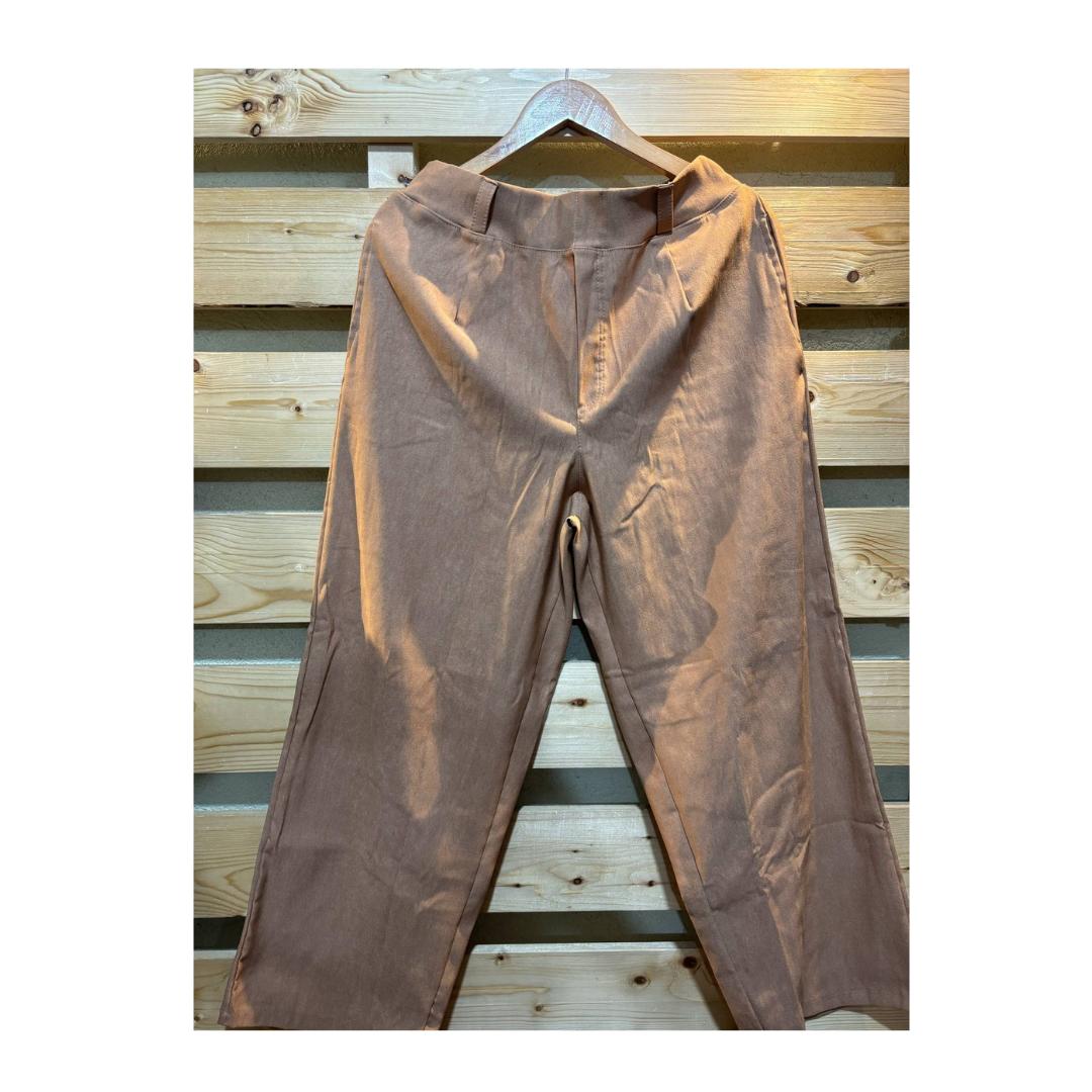 Corporate Extra Big Size Classic Straight Cut Pants - Apricot